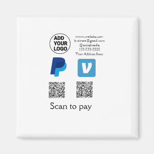 Aimant Venmo paypal scan pour payer ajouter q r code logo