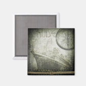Aimant Vent Rose vintage (Recto/Verso)