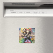 Aimant Vents d'Halloween sorcière Imaginaire Art (In Situ (Lave-vaisselle))