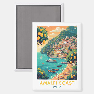 Aimant Verger de citronniers vintage de la côte d'Amalfi