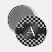 Aimant Vérificateurs gris et noirs Monogrammes (Recto/Verso)