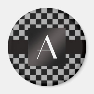 Aimant Vérificateurs gris et noirs Monogrammes