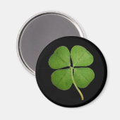 Aimant Véritable Shamrock de fermeture à 4 feuilles Noir (Recto/Verso)