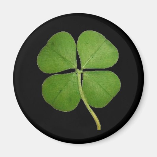 Aimant Véritable Shamrock de fermeture à 4 feuilles Noir (Devant)