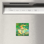 Aimant Vermilion Poisson D'Or Nager Dans Les Bulles Verte (In Situ (Lave-vaisselle))