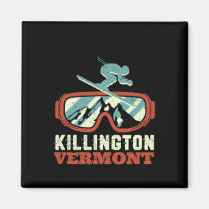 Aimant Vermont Snow Mountain Ski Vintage Rétro Et Sno