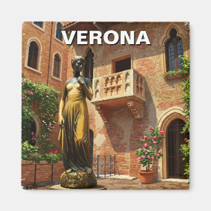 Aimant Verona Juliet Statue Balcon Italie Voyage