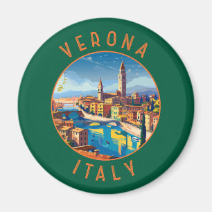 Aimant Vérone Italie Retro Cercle désorganisé