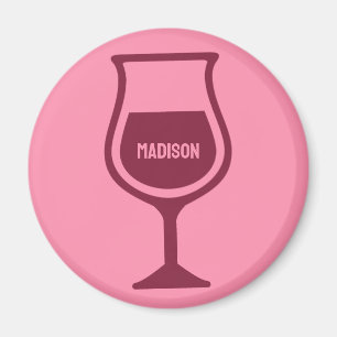 Aimant Verre à vin de nom personnalisé