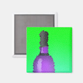 Aimant verre à vin et bouteille : vitrail (Recto/Verso)