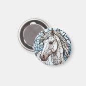 Aimant Verre coloré Cheval Blanc (Recto/Verso)