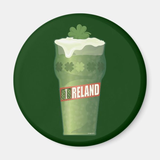 Aimant Verre de bière irlandais (Devant)