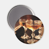 Aimant verre de champagne toast doré (Recto/Verso)