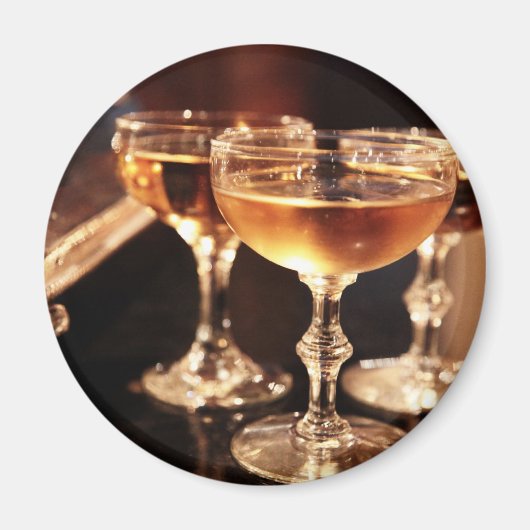 Aimant verre de champagne toast doré (Devant)