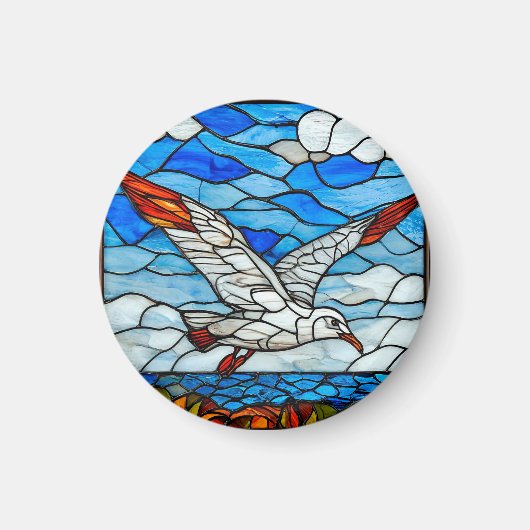 Aimant Verre de couleur mouette (Devant)