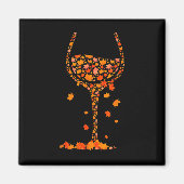 Aimant Verre De Vin Feuille D'Érable Automne Automne Chau (Devant)