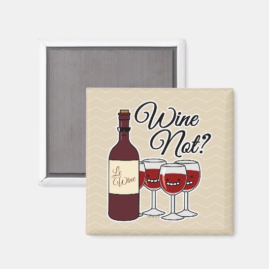 Aimant Verre du vin et non raisins alcool rose rouge pino (Recto/Verso)