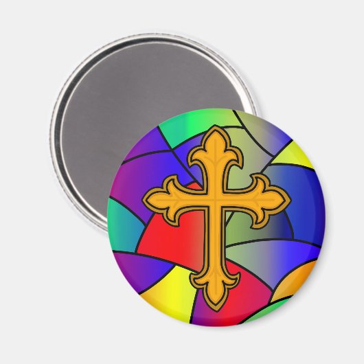 Aimant Verre et croix de Noël (Recto/Verso)