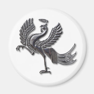 Aimant Verre noir Red Bird