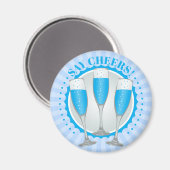 Aimant Verres à Champagne Bleu Mimosa (Recto/Verso)