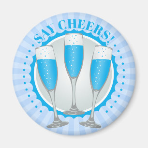 Aimant Verres à Champagne Bleu Mimosa