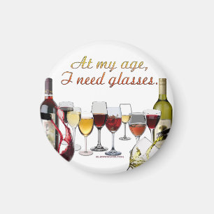Aimant Verres de SlipperyJoe's vin de raisins fermentés q