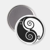 Aimant Verrouillage Yen Yang Abstrait, réfrigérateur ou a (Recto/Verso)