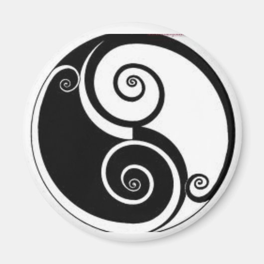 Aimant Verrouillage Yen Yang Abstrait, réfrigérateur ou a (Devant)