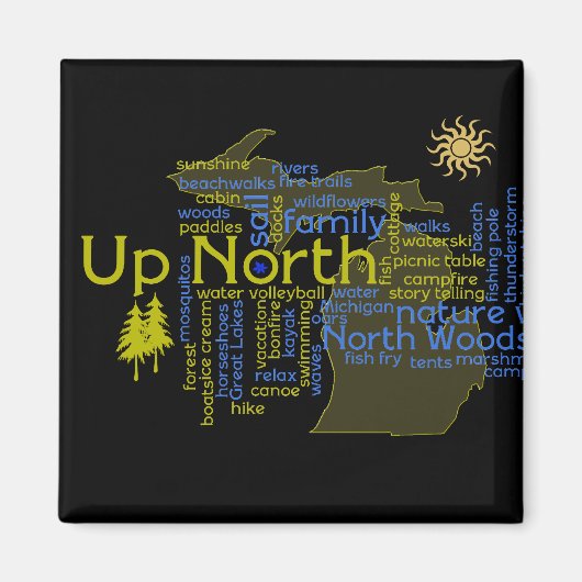 Aimant Vers le nord - plus Michigan (Devant)