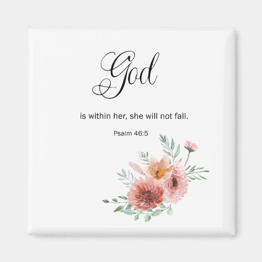 Aimant Verse de la Bible Florale (Devant)
