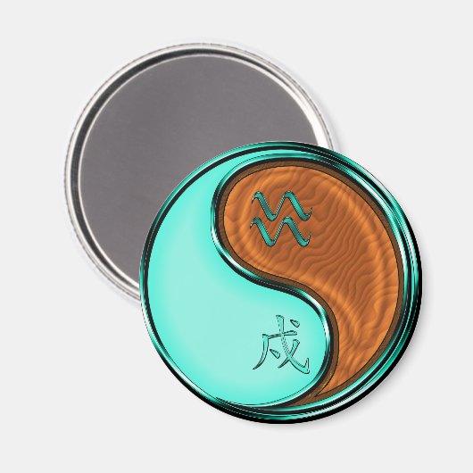 Aimant Verseau & Chien de Bois (Recto/Verso)