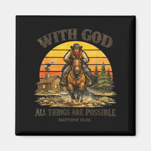 Aimant Verset biblique chrétien cowboy Western Country Jé