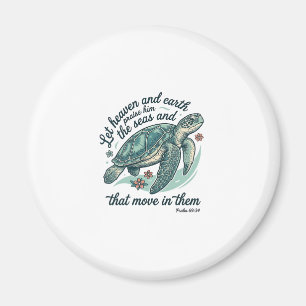 Aimant Verset de la Bible Tortue de Mer Gravure Vintage D