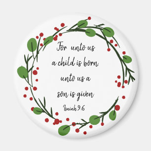 Aimant Verset inspirant de Noël chrétien de l'Écriture