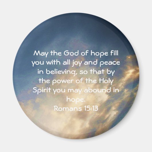 Aimant Versets de la Bible Citation Romains 15:13 (Devant)
