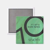 Aimant Vert 70 Décennie Anniversaire (Recto/Verso)