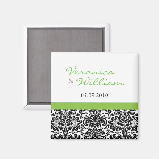 Aimant Vert Accent Damask Enregistrer l'aimant Date (Recto/Verso)