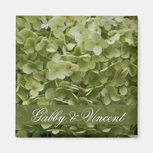 Aimant Vert Annabelle Hydrangea Mariage Floral (Devant)