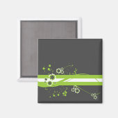 Aimant Vert * Blanc Whimsy sur Noir (Recto/Verso)