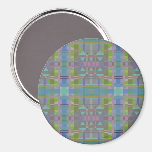 Aimant Vert bleu violet géométrique (Recto/Verso)