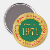 Aimant Vert bon marché, Or, Rouge, Classe de 1971 Faveurs (Recto/Verso)