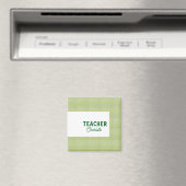 Aimant Vert citron blanc rayures professeur nom (In Situ (Lave-vaisselle))
