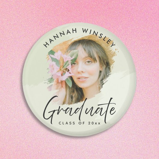 Aimant Vert clair Ajouter votre photo personnalisée Invit