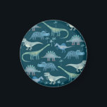 Aimant Vert dinosaure<br><div class="desc">Beaucoup de petits dinosaures sur un arrière - plan vert profond. Parfait pour les paléontologues. Art original de Nic Squirrell.</div>