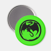Aimant vert Dragon noir (Recto/Verso)