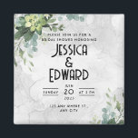 Aimant Vert Elégant Mariage Aquarelle Floral Minimal<br><div class="desc">Vert élégant aquarelle floral design minimal pour un mariage élégant!</div>
