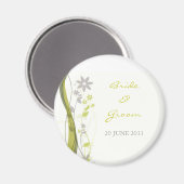 Aimant vert et gris clair au charme floral (Recto/Verso)