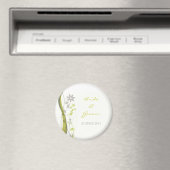 Aimant vert et gris clair au charme floral (In Situ (Lave-vaisselle))