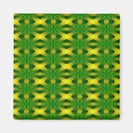 Aimant Vert et jaune abstrait (Devant)