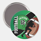 Aimant Vert et noir Personnaliser le football (Recto/Verso)